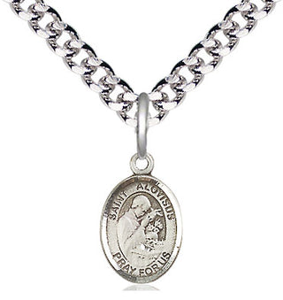 Pewter Saint Aloysius Gonzaga Medal Religious and Catholic Jewelry Engraved Catholic Saint Jewelry
