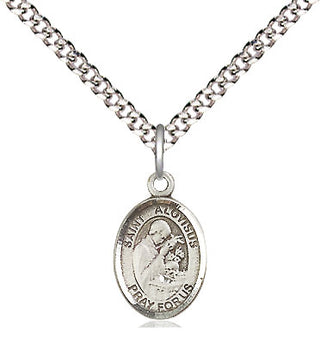 Pewter Saint Aloysius Gonzaga Medal Religious and Catholic Jewelry Engraved Catholic Saint Jewelry