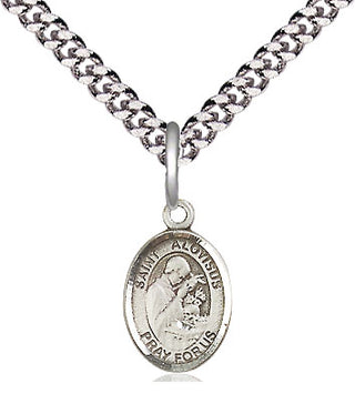 Pewter Saint Aloysius Gonzaga Medal Religious and Catholic Jewelry Engraved Catholic Saint Jewelry