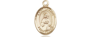 14kt Gold Saint Lillian Medal Engraved Catholic Saint Jewelry
