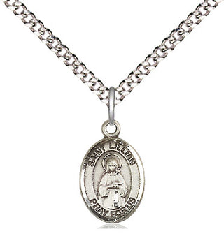 Pewter Saint Lillian Medal Religious and Catholic Jewelry Engraved Catholic Saint Jewelry