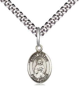 Pewter Saint Lillian Medal Religious and Catholic Jewelry Engraved Catholic Saint Jewelry