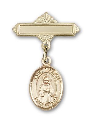 14kt Gold Filled Polished Badge Pin St. Lillian Baby Badge - Engravable