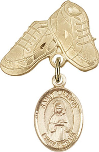 14kt Gold Baby Boots St. Lillian Baby Badge - Engravable