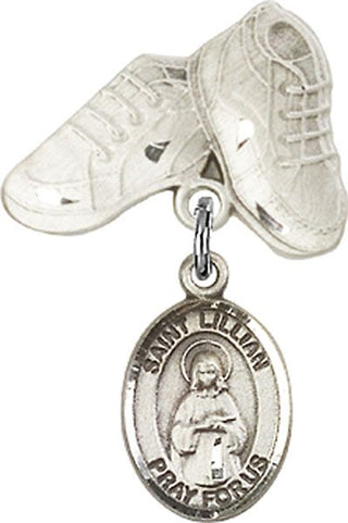 Sterling Silver Baby Boots St. Lillian Baby Badge - Engravable