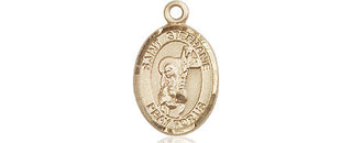 14kt Gold Saint Stephanie Medal Engraved Catholic Saint Jewelry