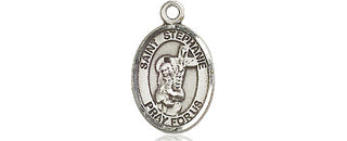 Pewter Saint Stephanie Medal Engraved Catholic Saint Jewelry