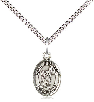 Pewter Saint Stephanie Medal Religious and Catholic Jewelry Engraved Catholic Saint Jewelry