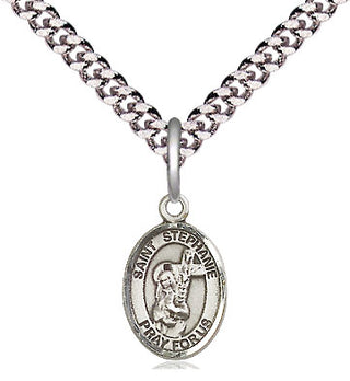 Pewter Saint Stephanie Medal Religious and Catholic Jewelry Engraved Catholic Saint Jewelry