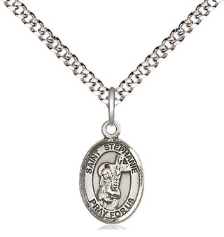 Pewter Saint Stephanie Medal Religious and Catholic Jewelry Engraved Catholic Saint Jewelry