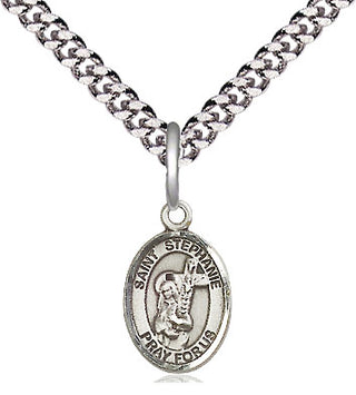 Pewter Saint Stephanie Medal Religious and Catholic Jewelry Engraved Catholic Saint Jewelry