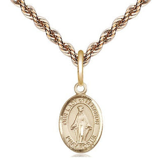 14kt Gold Our Lady of Lebanon Medal Engraved Catholic Saint Jewelry