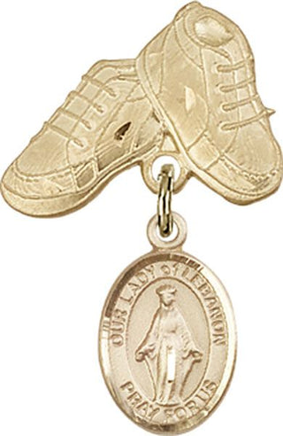 14kt Gold Filled Baby Boots O/L of Lebanon Baby Badge - Engravable