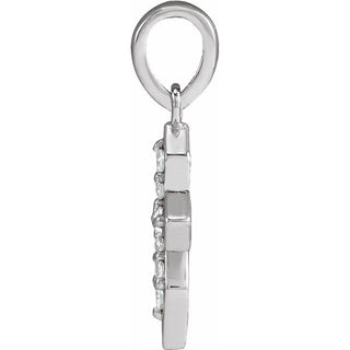 Platinum .05 CTW Natural Diamond Petite Cross Pendant