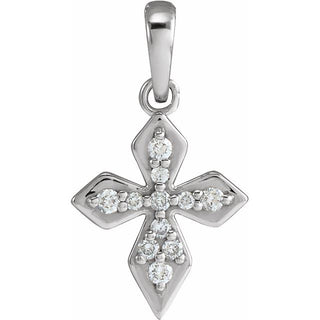 Sterling Silver .05 CTW Natural Diamond Petite Cross Pendant