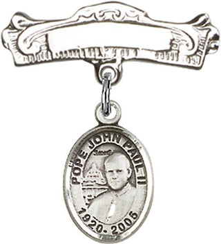 Sterling Silver Badge Pin St. John Paul II Baby Badge