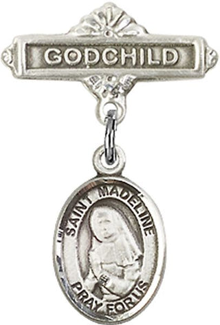 Sterling Silver Godchild St. Madeline Sophie Barat Baby Badge - Engravable