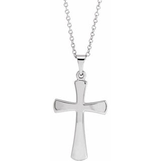 14K White Cross 18" Necklace