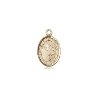 14kt Gold Footprints Cross Medal Engraved Catholic Saint Jewelry