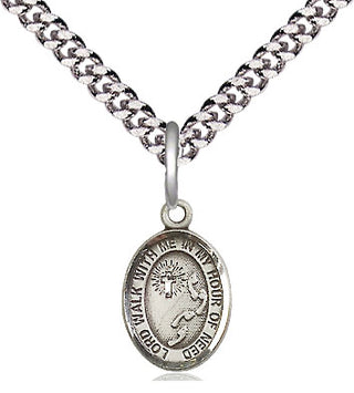 Pewter Footprints Cross Medal Religious and Catholic Jewelry Engraved Catholic Saint Jewelry