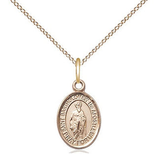 14kt Gold Saint Bartholomew the Apostle Medal Engraved Catholic Saint Jewelry