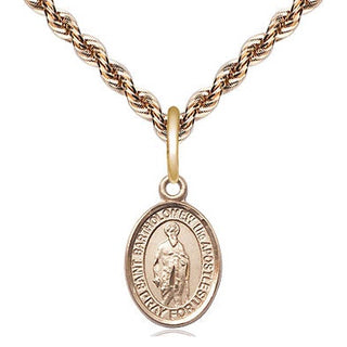 14kt Gold Saint Bartholomew the Apostle Medal Engraved Catholic Saint Jewelry