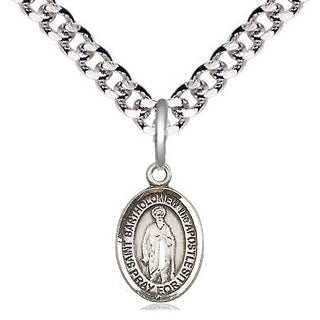 Pewter Saint Bartholomew the Apostle Medal Religious and Catholic Jewelry Engraved Catholic Saint Jewelry