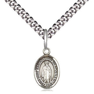 Pewter Saint Bartholomew the Apostle Medal Religious and Catholic Jewelry Engraved Catholic Saint Jewelry