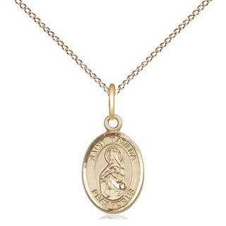 14kt Gold Saint Matilda Medal Engraved Catholic Saint Jewelry