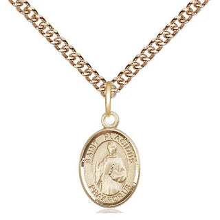 14kt Gold Saint Placidus Medal Engraved Catholic Saint Jewelry