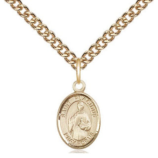 14kt Gold Saint Placidus Medal Engraved Catholic Saint Jewelry