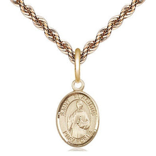 14kt Gold Saint Placidus Medal Engraved Catholic Saint Jewelry