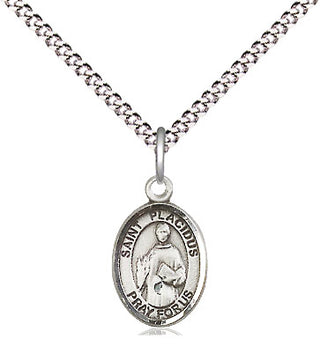 Pewter Saint Placidus Medal Religious and Catholic Jewelry Engraved Catholic Saint Jewelry
