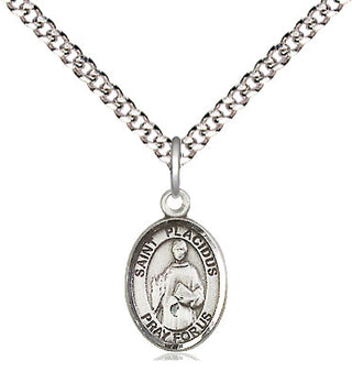 Pewter Saint Placidus Medal Religious and Catholic Jewelry Engraved Catholic Saint Jewelry