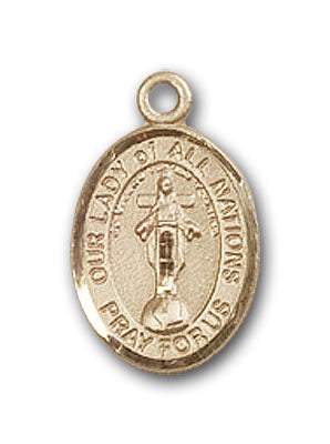 Gold-Filled Our Lady of All Nations Pendant