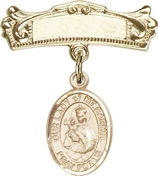 14kt Gold Badge Pin O/L of Mount Carmel Baby Badge