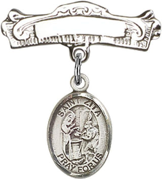 Sterling Silver Badge Pin St. Zita Baby Badge - Engravable
