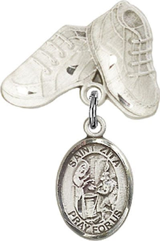 Sterling Silver Baby Boots St. Zita Baby Badge - Engravable