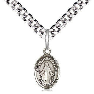 Pewter Our Lady of Peace Medal Religious and Catholic Jewelry Engraved Catholic Saint Jewelry