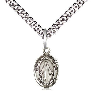 Pewter Our Lady of Peace Medal Religious and Catholic Jewelry Engraved Catholic Saint Jewelry