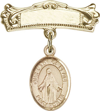 14kt Gold Filled Badge Pin O/L of Peace Baby Badge - Engravable