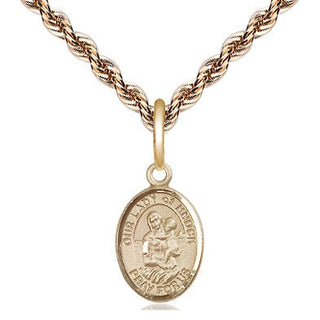 14kt Gold Our Lady of Knock Medal Engraved Catholic Saint Jewelry