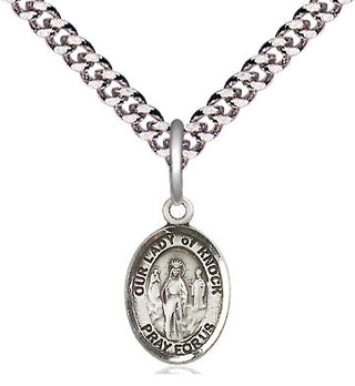 Pewter Our Lady of Knock Medal Religious and Catholic Jewelry Engraved Catholic Saint Jewelry