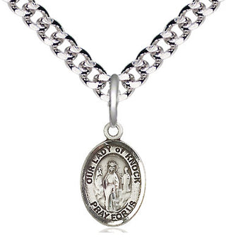 Pewter Our Lady of Knock Medal Religious and Catholic Jewelry Engraved Catholic Saint Jewelry