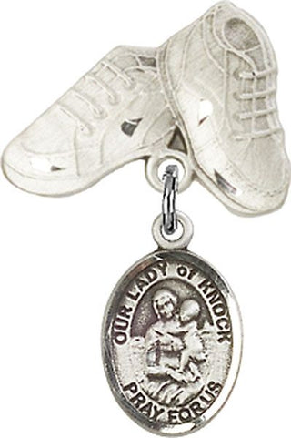 Sterling Silver Baby Boots O/L of Knock Baby Badge - Engravable