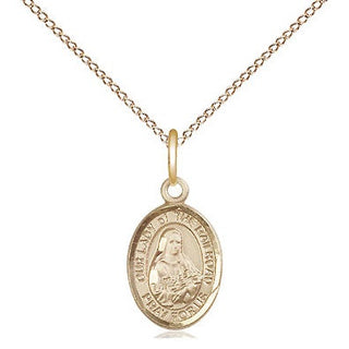 14kt Gold Our Lady of the Railroad Medal Engraved Catholic Saint Jewelry