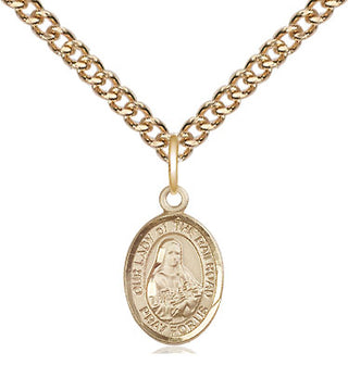 14kt Gold Our Lady of the Railroad Medal Engraved Catholic Saint Jewelry