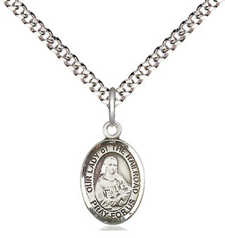 Pewter Our Lady of the Railroad Medal Religious and Catholic Jewelry Engraved Catholic Saint Jewelry