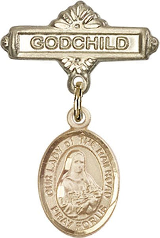14kt Gold Filled Godchild O/L of the Railroad Baby Badge - Engravable