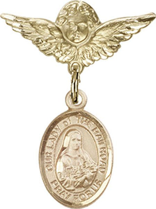 14kt Gold Small Angel w/Wings O/L of the Railroad Baby Badge - Engravable